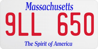 MA license plate 9LL650