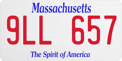 MA license plate 9LL657