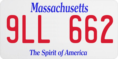 MA license plate 9LL662
