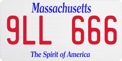 MA license plate 9LL666