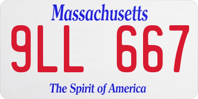 MA license plate 9LL667