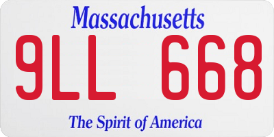 MA license plate 9LL668