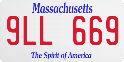 MA license plate 9LL669