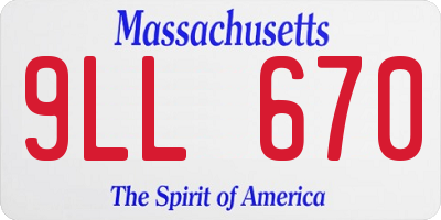 MA license plate 9LL670
