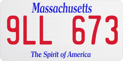 MA license plate 9LL673