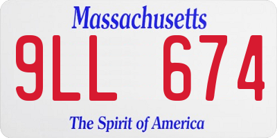 MA license plate 9LL674