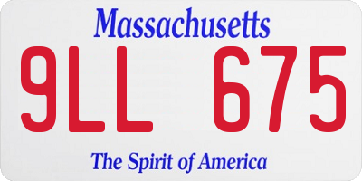 MA license plate 9LL675