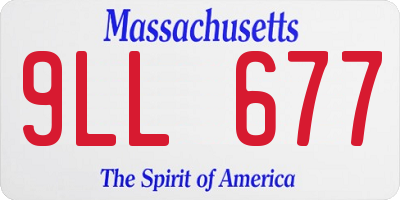 MA license plate 9LL677