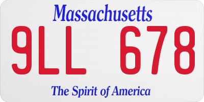 MA license plate 9LL678
