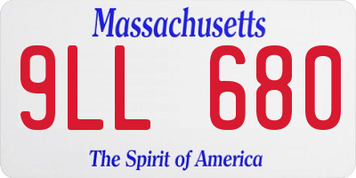 MA license plate 9LL680