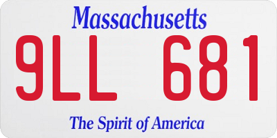 MA license plate 9LL681