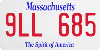 MA license plate 9LL685