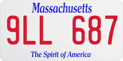 MA license plate 9LL687