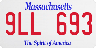 MA license plate 9LL693