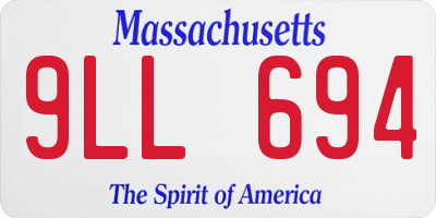 MA license plate 9LL694