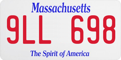 MA license plate 9LL698