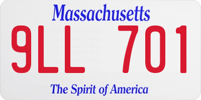 MA license plate 9LL701