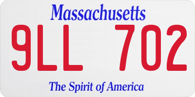MA license plate 9LL702