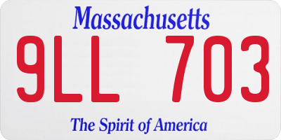 MA license plate 9LL703