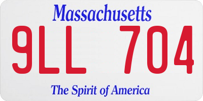 MA license plate 9LL704