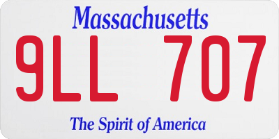 MA license plate 9LL707