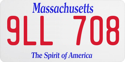 MA license plate 9LL708