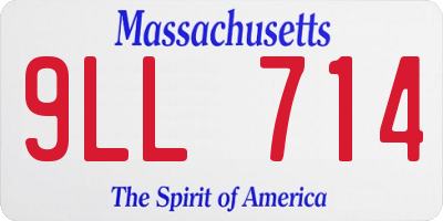 MA license plate 9LL714