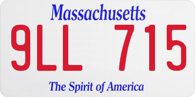 MA license plate 9LL715