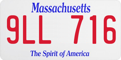 MA license plate 9LL716