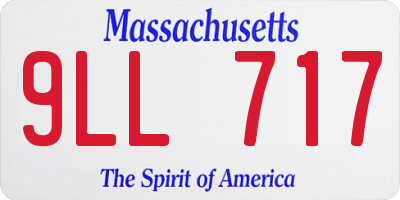 MA license plate 9LL717