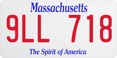 MA license plate 9LL718