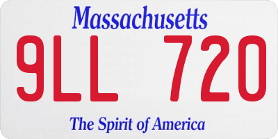 MA license plate 9LL720