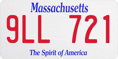 MA license plate 9LL721