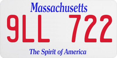 MA license plate 9LL722