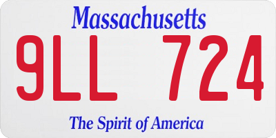 MA license plate 9LL724