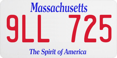 MA license plate 9LL725