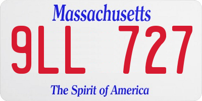 MA license plate 9LL727