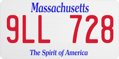 MA license plate 9LL728