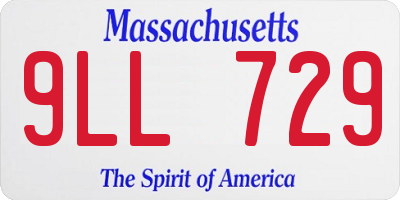MA license plate 9LL729