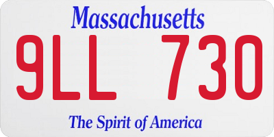 MA license plate 9LL730