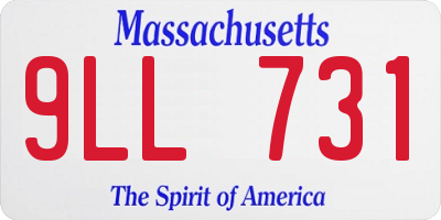 MA license plate 9LL731