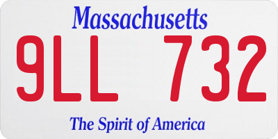 MA license plate 9LL732