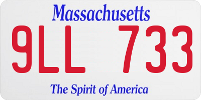 MA license plate 9LL733
