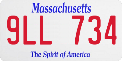 MA license plate 9LL734