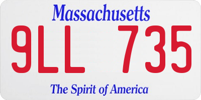 MA license plate 9LL735
