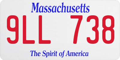 MA license plate 9LL738
