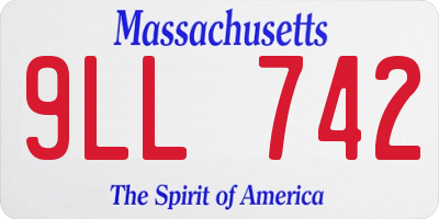 MA license plate 9LL742