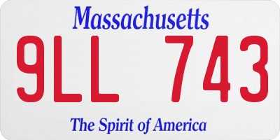 MA license plate 9LL743