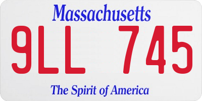 MA license plate 9LL745