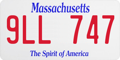 MA license plate 9LL747